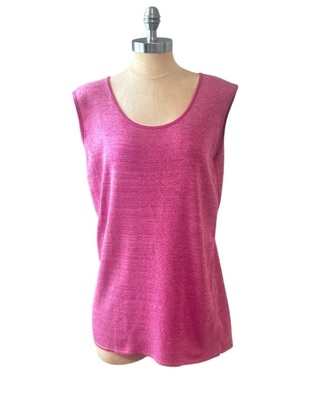 Misook Pink Sleeveless Scoop Neck Acylic Knit Tank Top XL